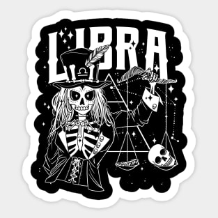 LIBRA Love Music Witch Shirt Skull constellation Sticker